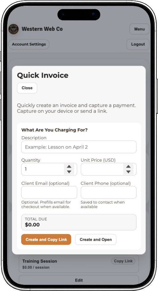 WWC invoice creation flow